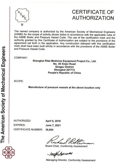 Certificado ASME